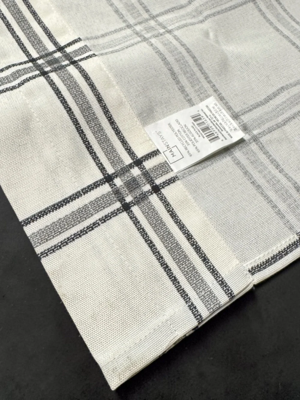 Mainstays Black Plaid Farmhouse Window Valance 56x14 NWOT
